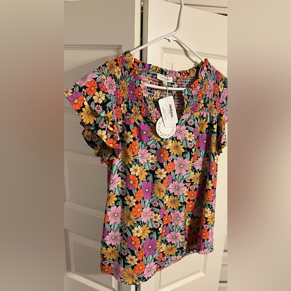 Umgee retro vibe flowy blouse size XL 14-16
